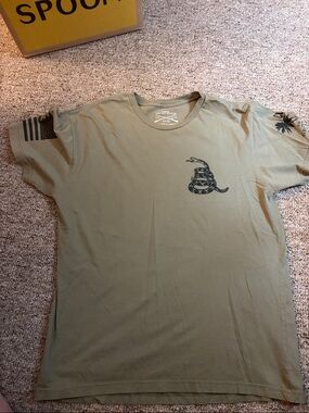 Grunt Style Olive Green Short Sleeve Tee with Black Snake Graphic